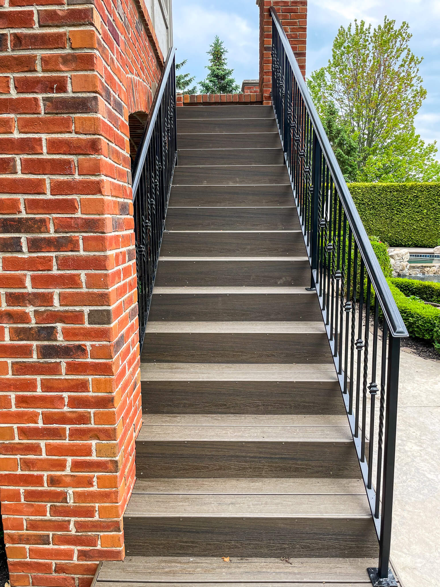 Outdoor metal stairs at house-3 (1)