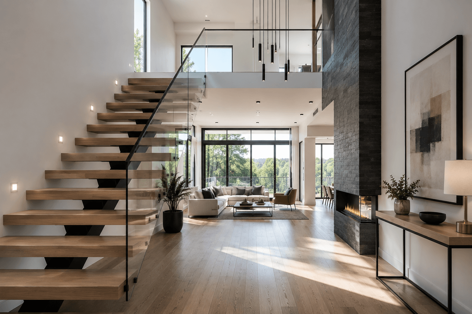 residential floating stairs livonia